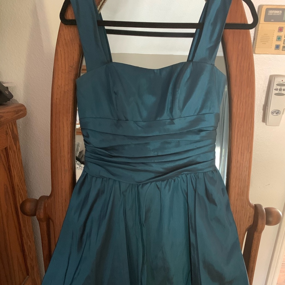 David’s Bridal blue dress